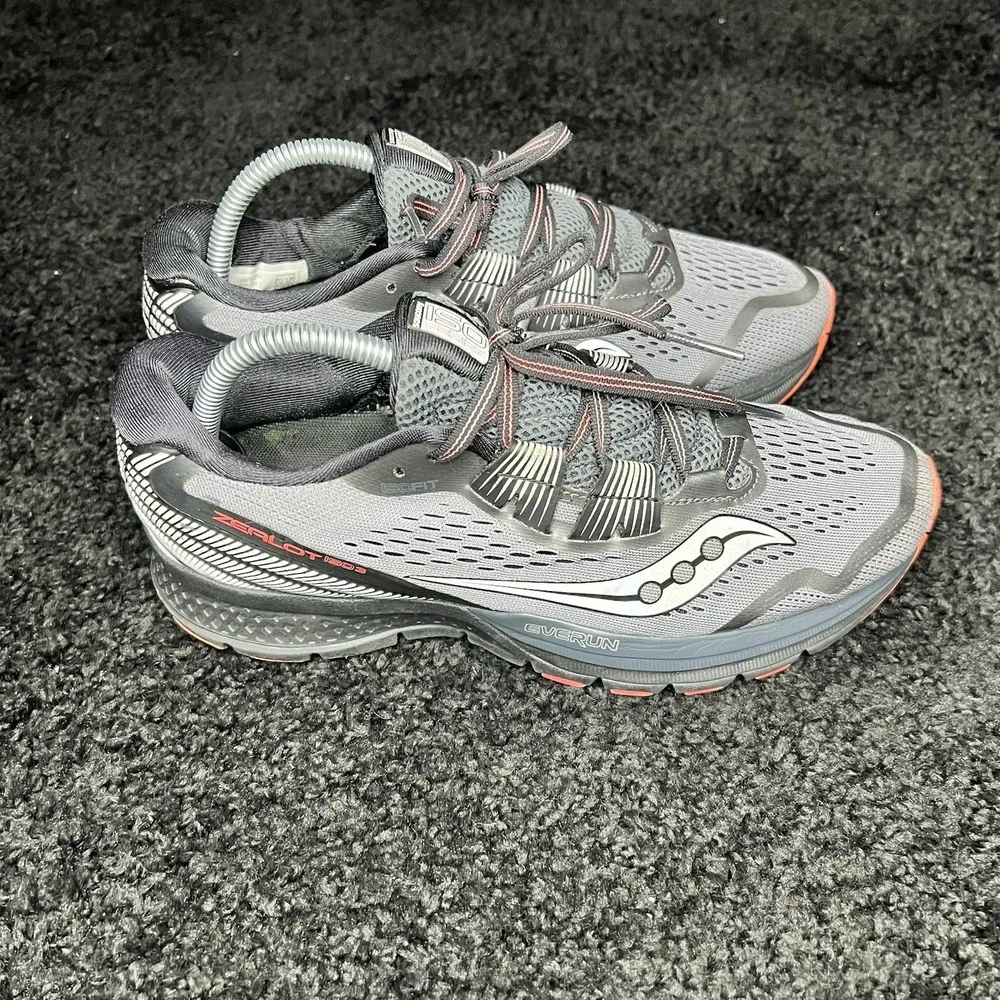 Saucony Zealot ISO 3 Reflex Grey/Black/Coral Women's 9 Running Shoes S10399